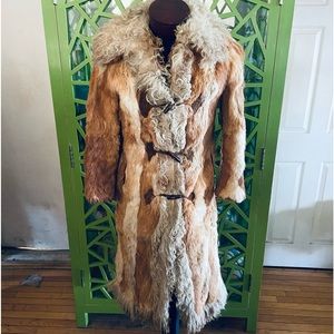 lady western of canada ‘40s/50s Rabbit Fur Trench Coat w/ Sheep Collar -AMAZING!